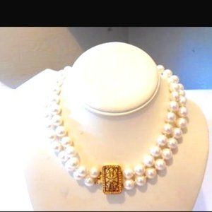 Pealfection Faux Classic White South Sea Pearl Necklace 17"